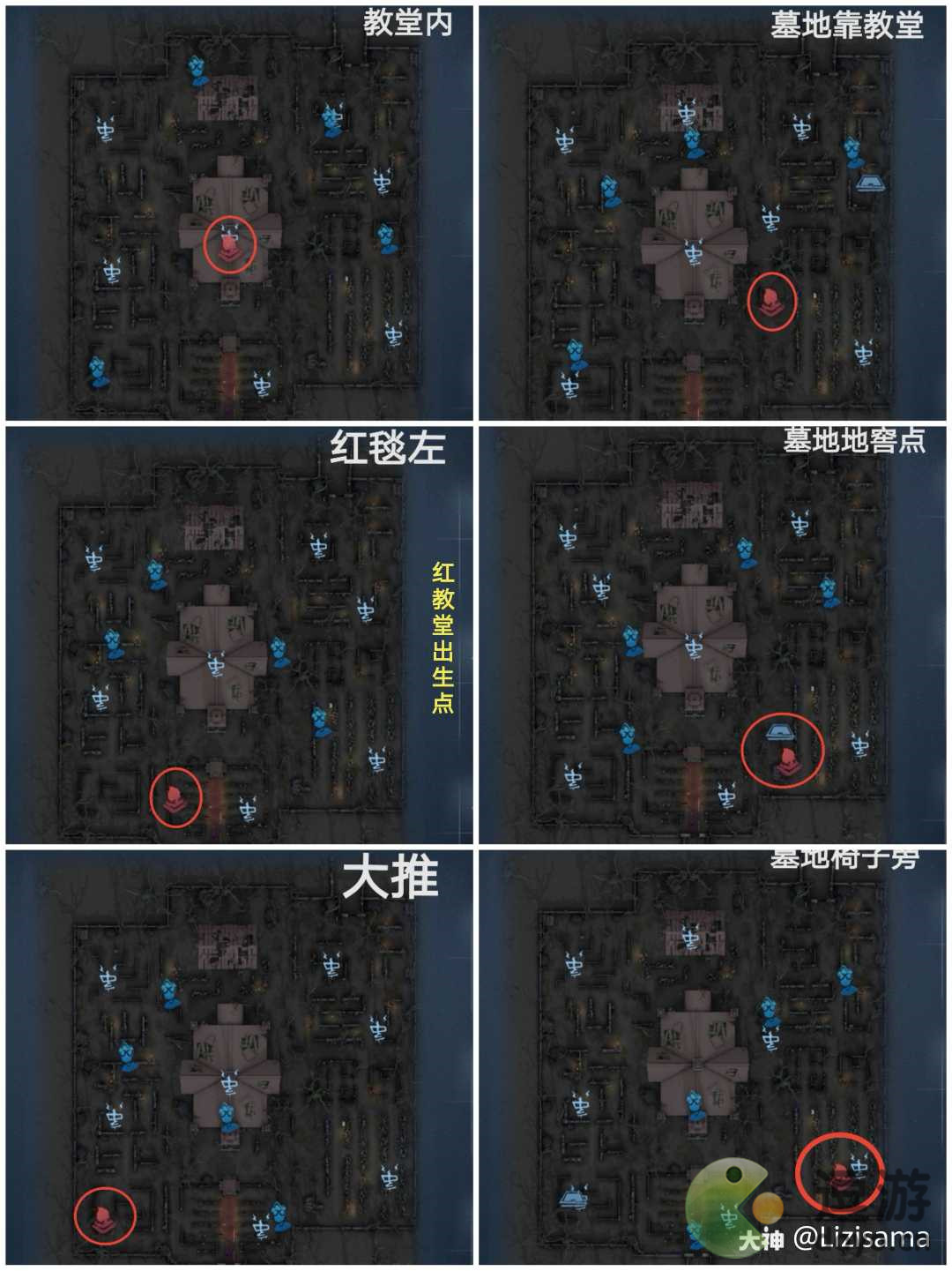 第五人格红教堂排位简易出生点一览